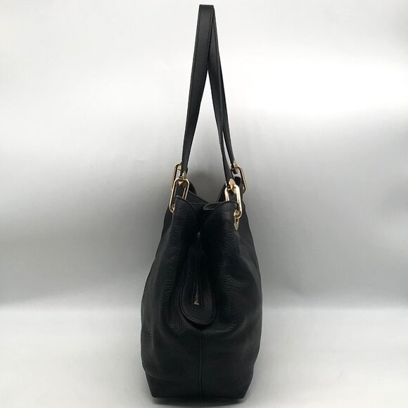 Michael Kors Raven Black Pebbled Leather Shoulder Bag - Picture 4 of 11